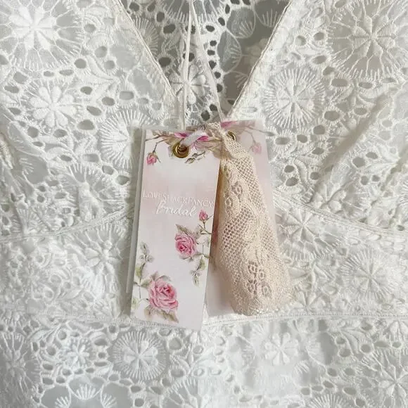 LoveShackFancy Faye Mini Dress 4 White NWT - Picture 6 of 11